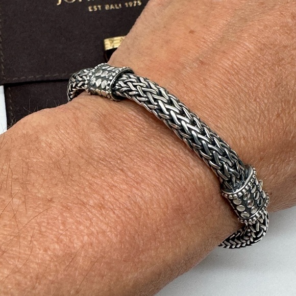 John Hardy Four Dot Station Wheat Chain Bracelet .925 - Picture 4 of 5